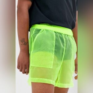 Neon Green asos organza Shorts